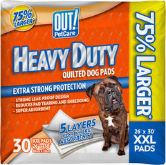 XXL Disposable Dog Training Pads – Heavy Absorbency Puppy Pee Pads (26” x 30”, 30 Count)