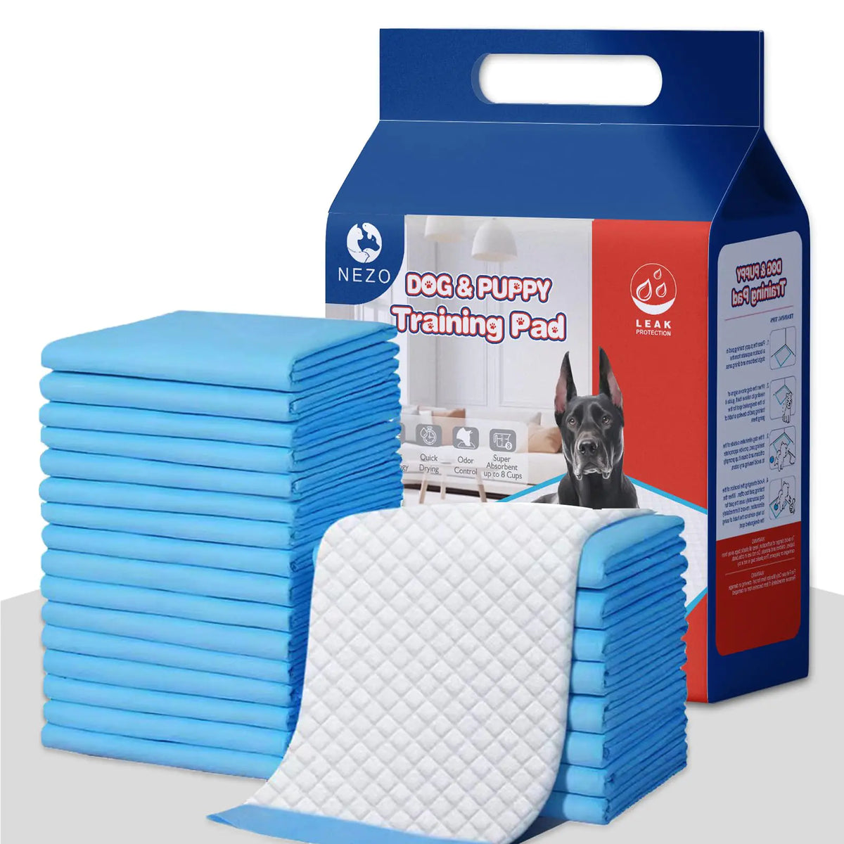 Extra Large Disposable Dog Training Pads – Super Absorbent Leak-Proof Puppy Pee Pads (34” x 46”, 90 Count)