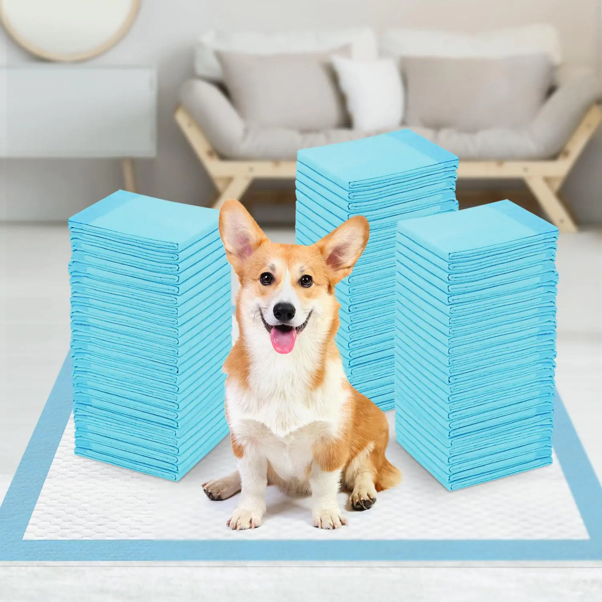 Disposable Puppy Training Pads – 6-Layer Super Absorbent Dog Pee Pads (23” x 23”, 60 Count)